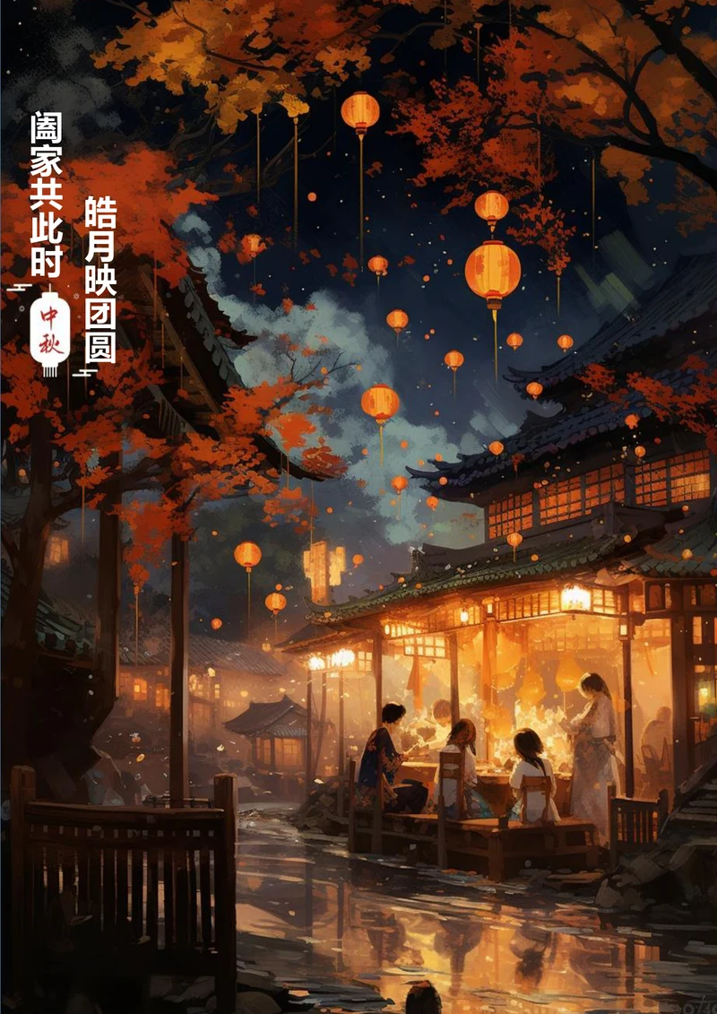 阖家欢乐中秋节海报