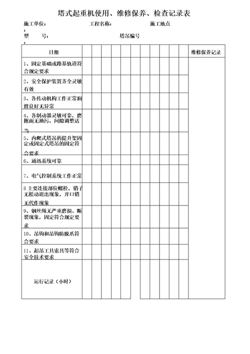 施工现场临时用电安全检查记录表完整