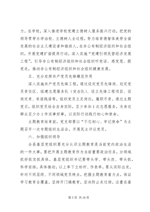全县基层党组织开展“不忘初心、牢记使命”主题教育安排方案.docx