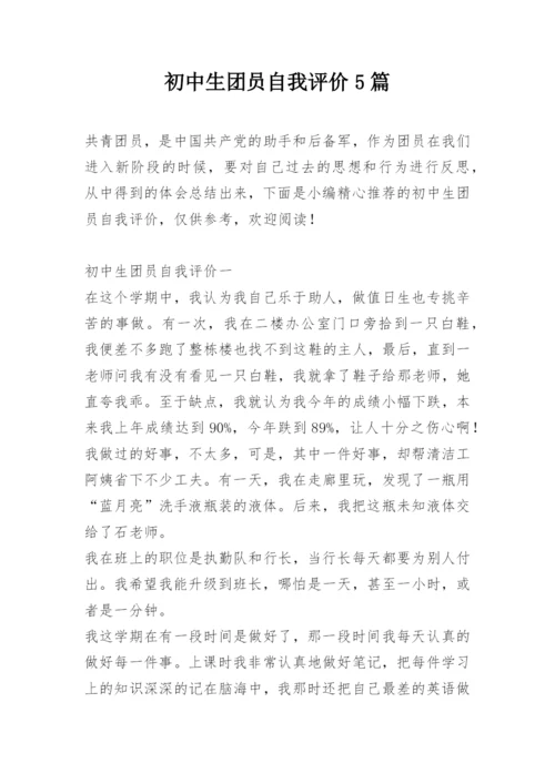 初中生团员自我评价5篇.docx