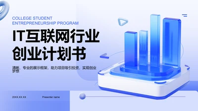 蓝色3D风创业计划书展示模板PPT模板