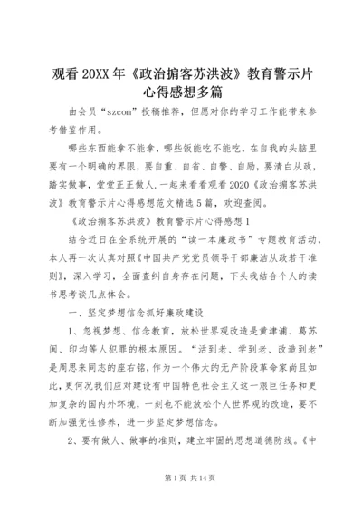 观看20XX年《政治掮客苏洪波》教育警示片心得感想多篇.docx