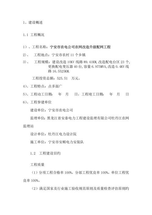 业主项目部农网改造升级工程建设管理总结.docx