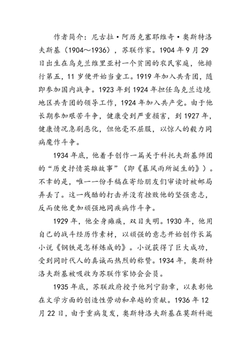 统编版语文八年级下册第六单元《名著导读《钢铁是怎样炼成的》》 教案