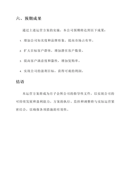 月子会所公司运营方案