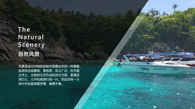 简约风自然风景并列关系1项PPT图文页