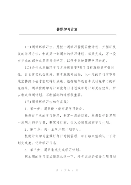 暑假学习计划.docx