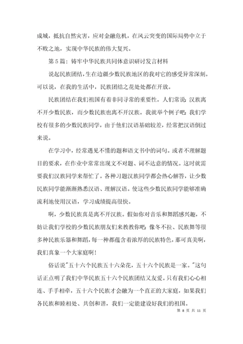 （精选）铸牢中华民族共同体意识研讨发言材料集合7篇.docx