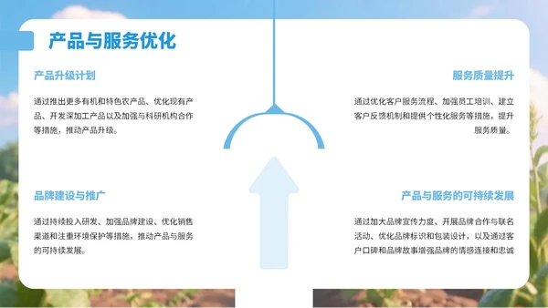 蓝色3D风乡村农产品销售总结PPT