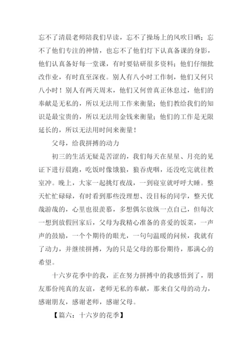 十六岁的花季作文记叙文.docx
