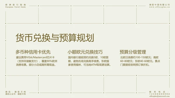 米色简约欧洲旅行指南