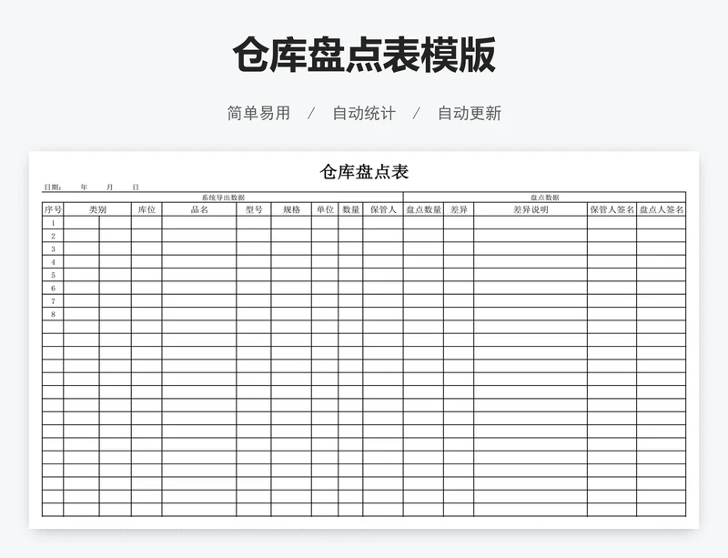 仓库盘点表模版