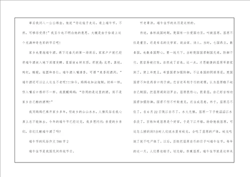 各地端午节的风俗作文700字5篇