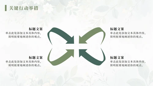 绿色水彩小清新花团锦簇汇报PPT模板