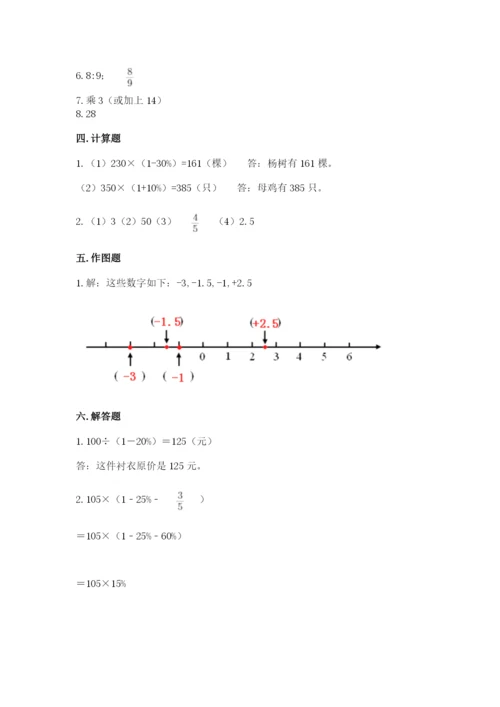 武汉市洪山区六年级下册数学期末测试卷a4版.docx