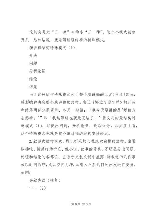 演讲稿结构的安排.docx