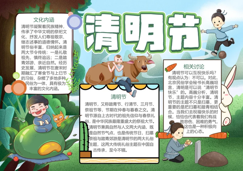 传统节日清明节word小报