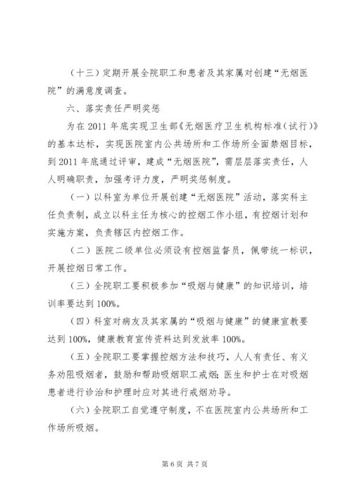 创建无烟医院实施方案.docx