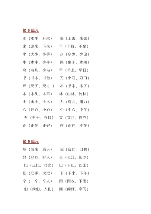 小学一年级语文全部知识点汇总