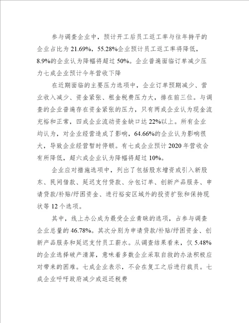 疫情下民营企业的现状与需求