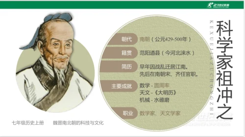 第20课 魏晋南北朝的科技与文化 课件
