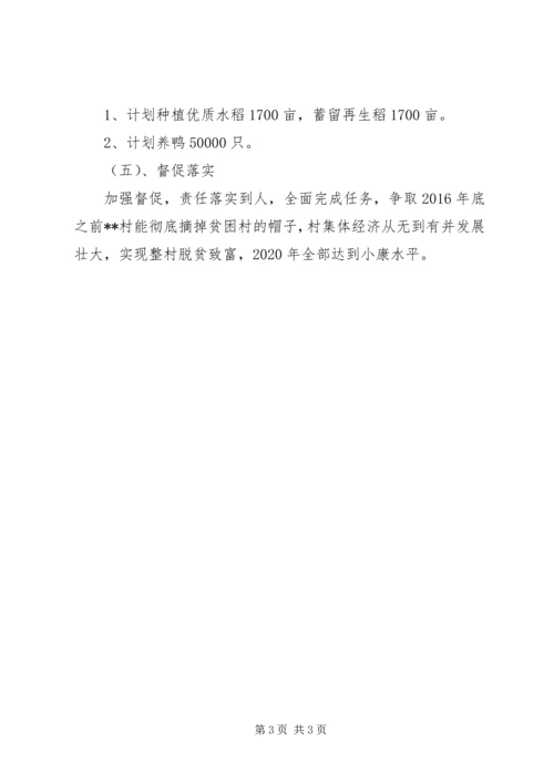 摘帽贫困村产业扶贫工作计划.docx