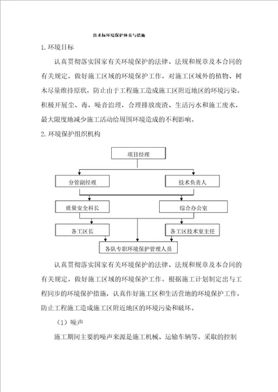 技术标环境保护体系与措施