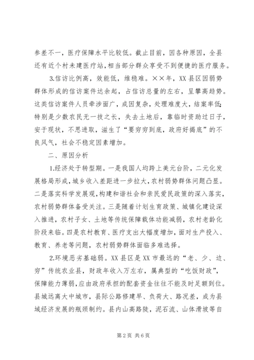 农村弱势群体现状调查与对策思考.docx