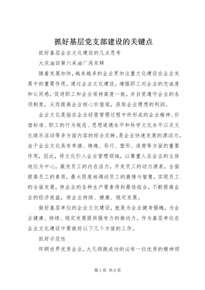 抓好基层党支部建设的关键点 (3).docx