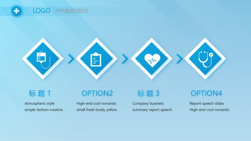 蓝色大气医疗医学年终工作总结PPT