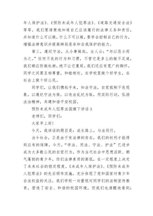 预防未成年人犯罪法国旗下讲话范文.docx