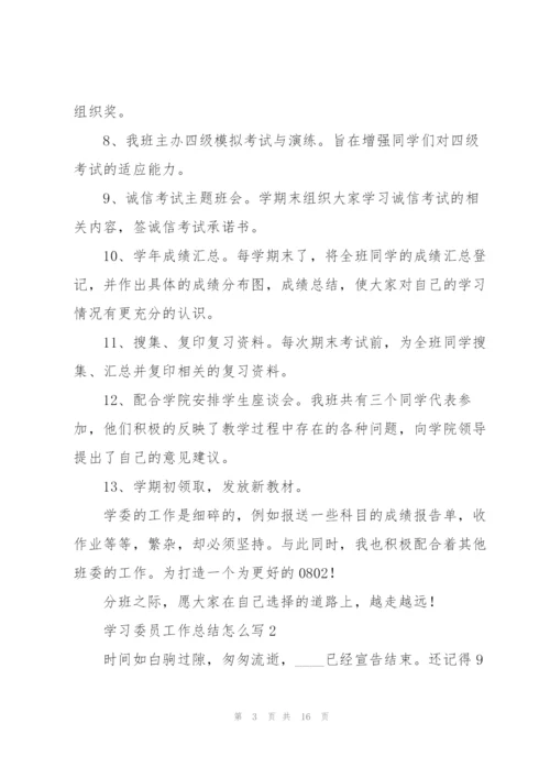 学习委员工作总结怎么写合集.docx