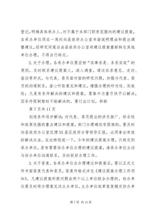 县政府建议提案交办工作情况报告.docx