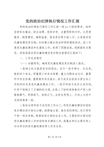 党的政治纪律执行情况工作汇报.docx