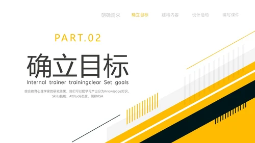 黄色简约形状内训师培训课件开发ppt
