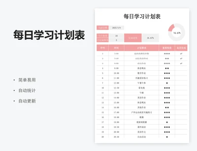 每日学习计划表