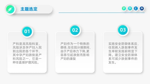 蓝色微立体医院护理PDCA品管圈案例汇报PPT模板动态pdca