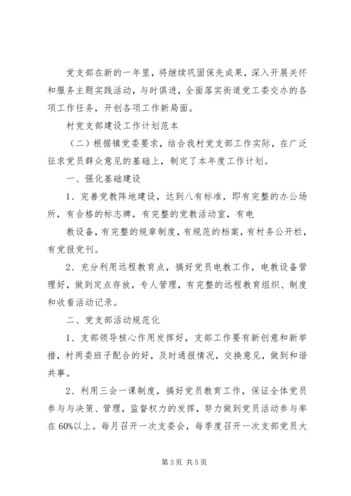 村党支部建设工作计划范本.docx
