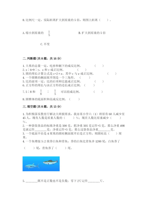 六年级下册数学期末测试卷附答案ab卷.docx