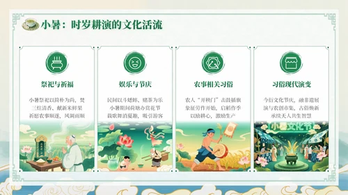 绿色中国风小暑节气讲解节气知识