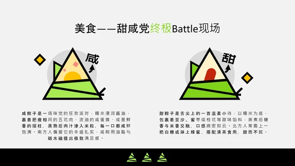 黑绿色扁平插画端午节的意义宣讲PPT模板