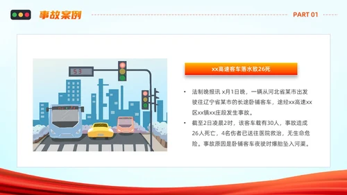 橙色蓝色简约卡通驾驶员交通安全培训PPT模板全国交通安全日