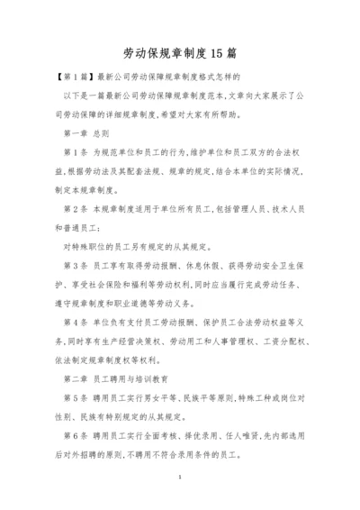 劳动保规章制度15篇.docx