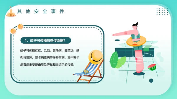 夏季学校游泳安全教育班会PPT模板