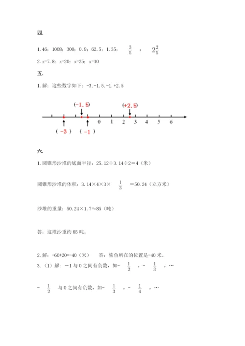 小学数学六年级下册竞赛试题精品（夺冠）.docx