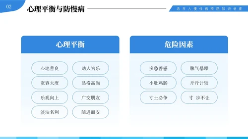 蓝色插画风中老年慢性病预防与健康管理知识培训讲座PPT