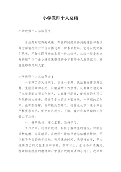 小学教师个人总结.docx