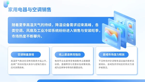蓝绿色商务风夏季经济消费报告PPT模板