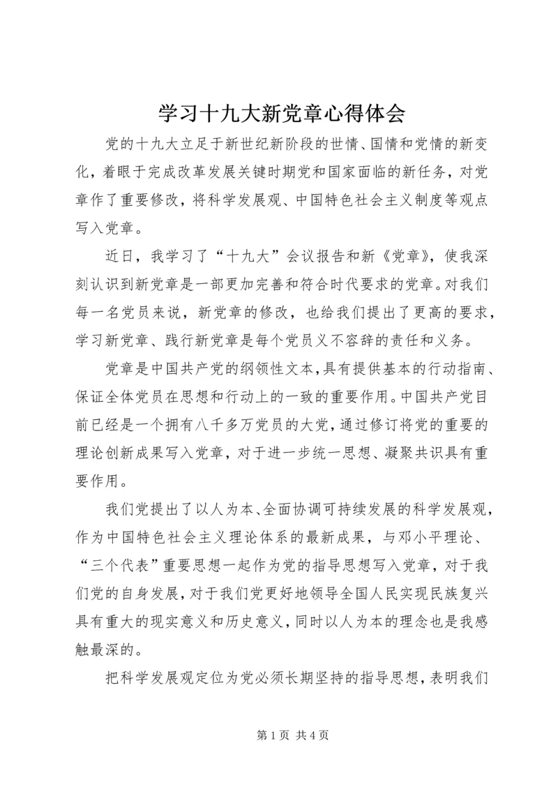 学习十九大新党章心得体会 (11).docx