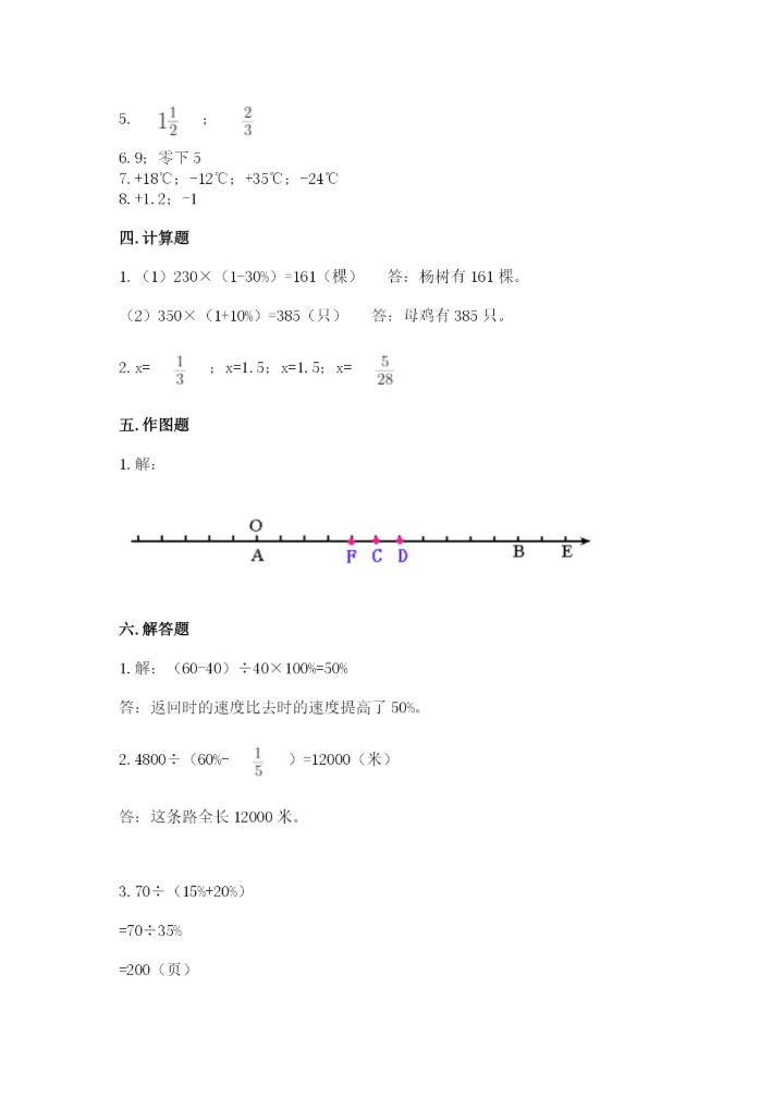 班玛县六年级下册数学期末测试卷（综合卷）.docx